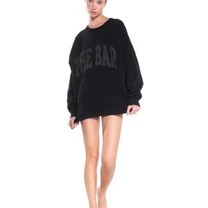 NWT THE BAR VARSITY SWEATSHIRT. Black on black color way, size medium
